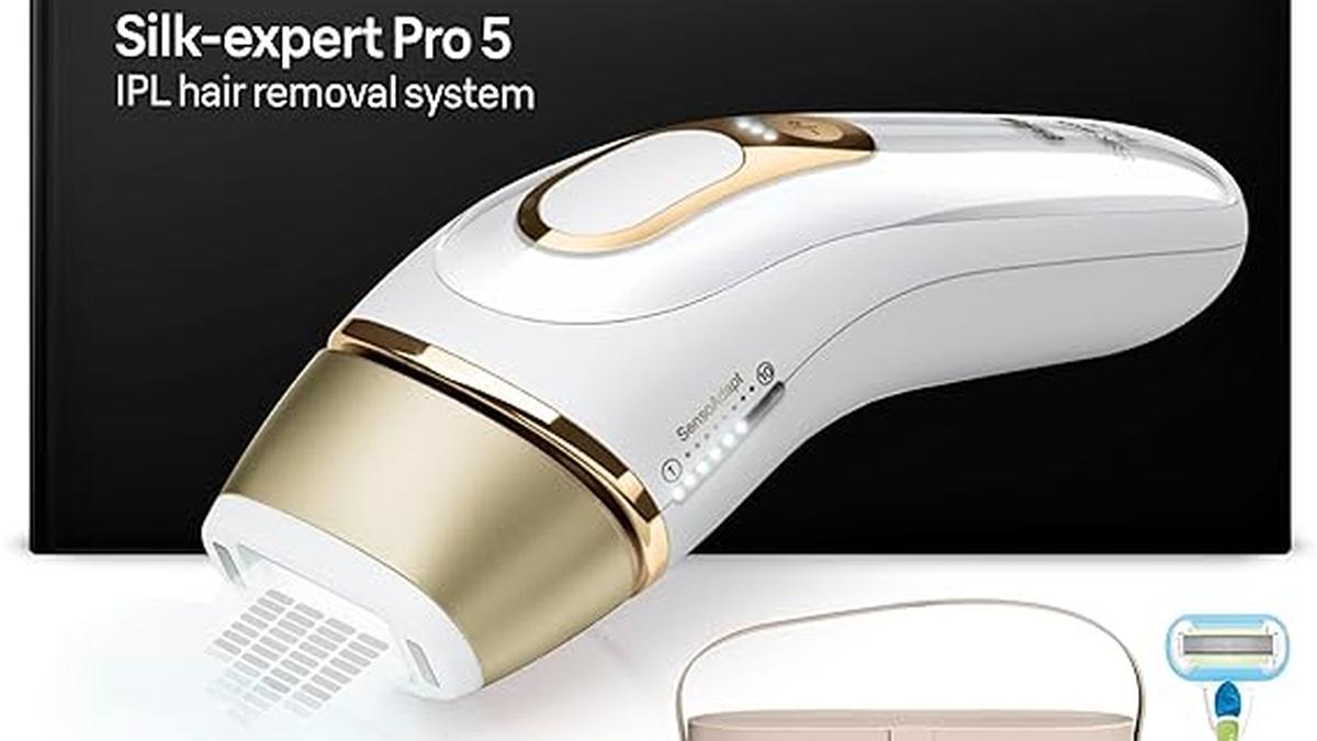 Braun Silkexpert Pro 5 Epilatore Luce Pulsata Donna Rasoio Venus Testine Regalo Bianco Oro