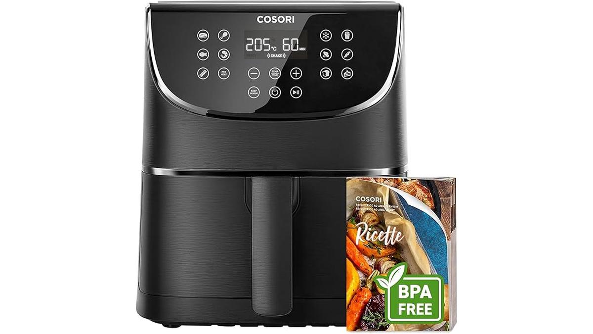 COSORI Friggitrice Aria 5.7L 13 Funzioni 97% Meno Olio 67.5% Risparmio Energetico 1700W Display Digitale