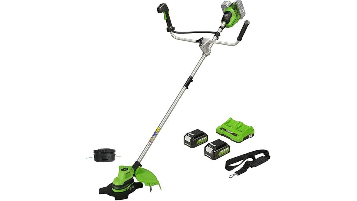 Decespugliatore Batteria Greenworks 48V Brushless 38cm Filo Nylon 2mm 2 Batterie 24V 4Ah