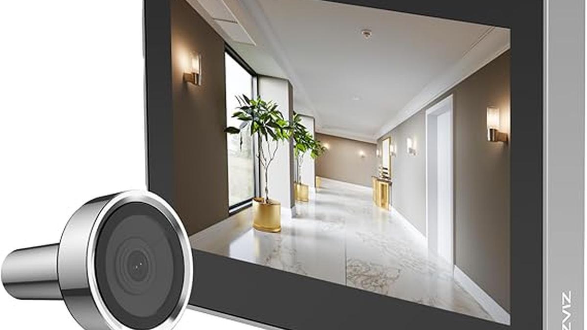 “EZVIZ CP2 Spioncino Digitale 1080P Schermo 4,3 Pollici WiFi Batteria Ricaricabile Argento”