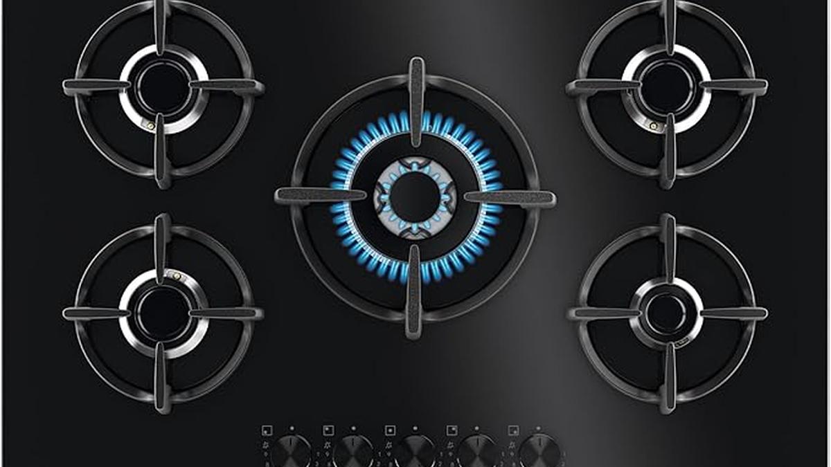 Electrolux Piano Cottura Gas EGG75372K 75cm 5 Fuochi Wok Sicurezza Sicurgas Nero