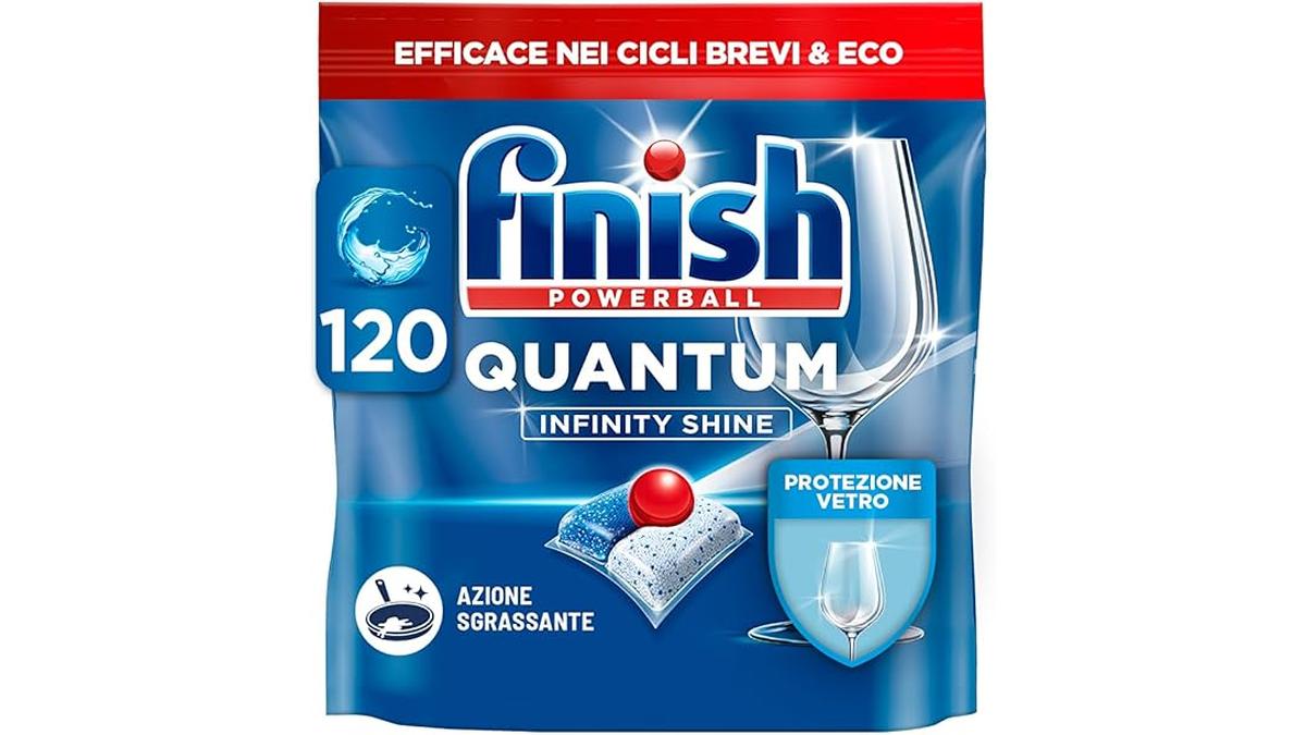 Finish Quantum Infinity Shine 120 Capsule Lavastoviglie Efficaci