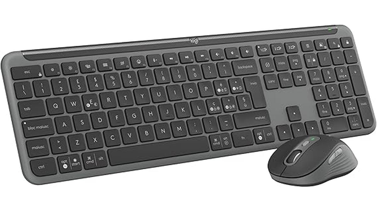 Kit Logitech MK950 Slim Wireless Tastiera Mouse Bluetooth Multi-dispositivo QWERTY Italiana