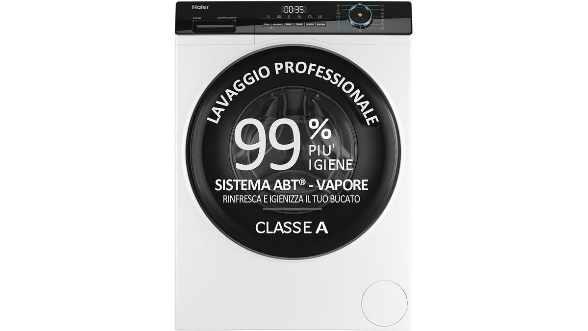 Lavatrice Haier I-Pro Serie 3 8KG Classe A Vapore 1400giri Bianca HW80-BP14939-S