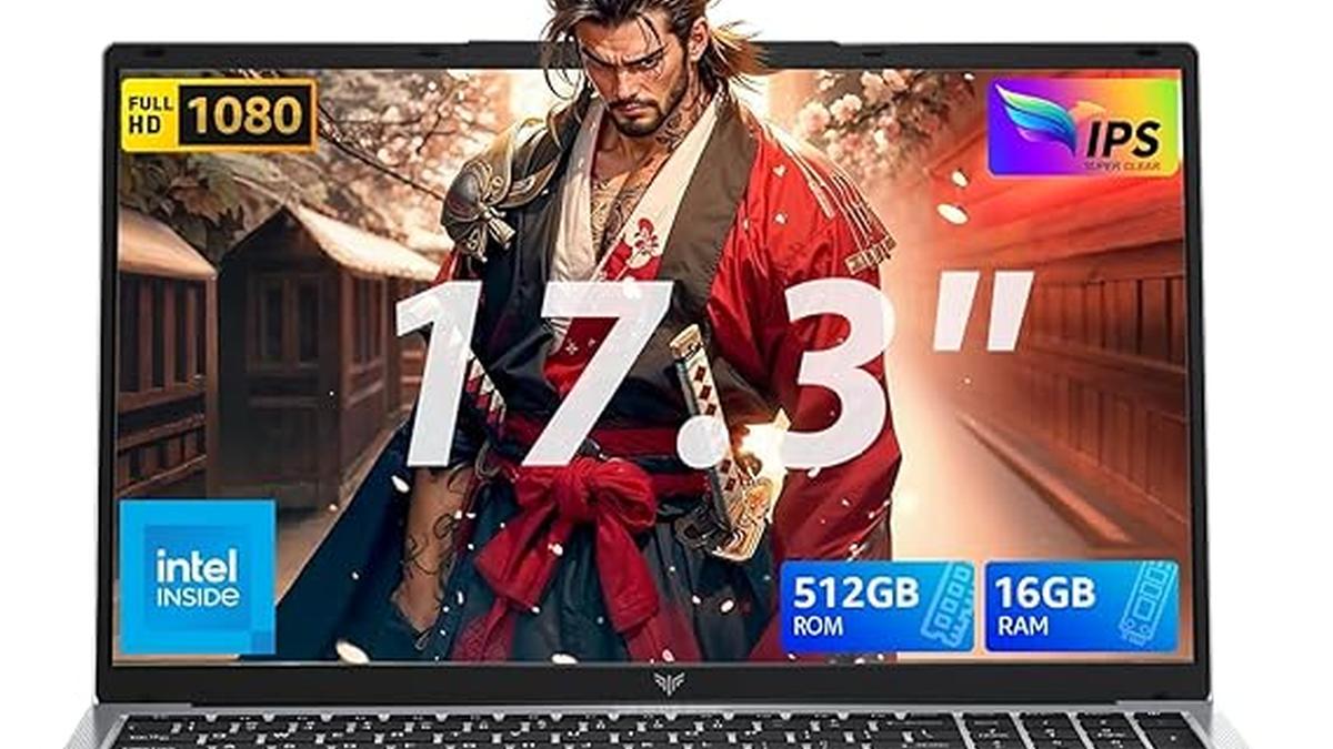 Notebook Argento 17,3 FHD N95 16GB 512GB SSD 180° Pieghevole Batteria 6000mAh