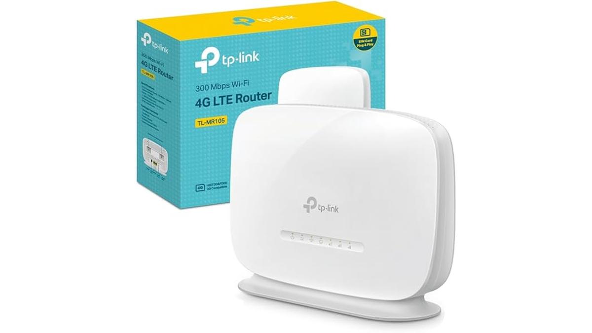 TP-Link TL-MR105 Router 4G LTE N300Mbps WiFi Sim Antenne Porte Collega 32 Dispositivi
