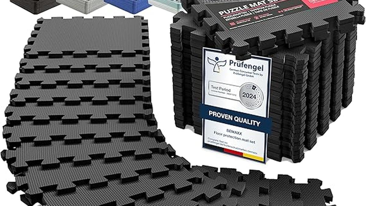 Tappeto Fitness Puzzle Gomma Protezione Allenamento Home Gym