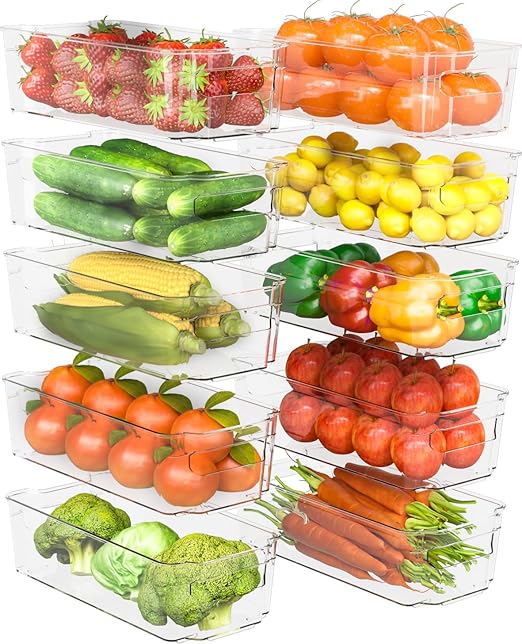 Cestini organizzatori KICHLY set 6 trasparenti per dispensa