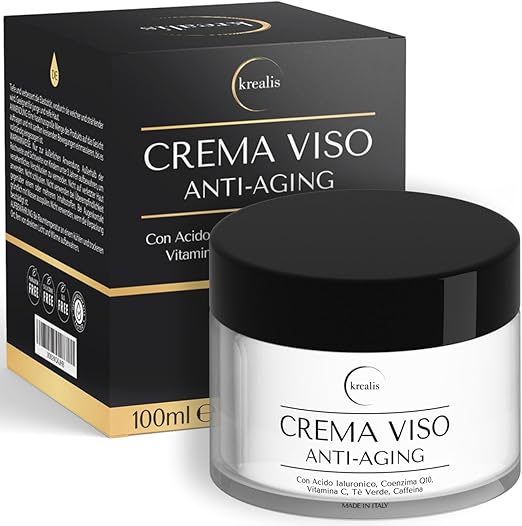 Crema viso antirughe Krealis 100ml con acido ialuronico e Q10