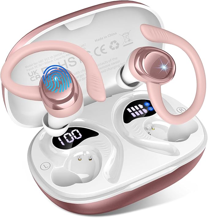 Cuffie Bluetooth Hupoaf 5.4 sport 50h, IP7 e 4 mic ENC