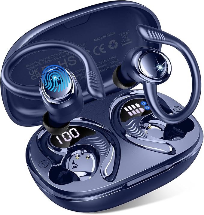 Cuffie Bluetooth Hupoaf 5.4 sport IP7, 50h e 4 ENC mic