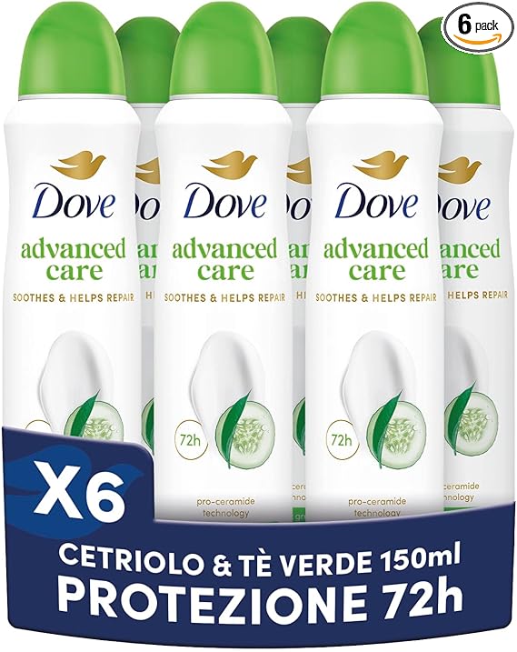 Dove Deodorante Spray Cetriolo e Tè Verde 6x150ml a 17,04 €