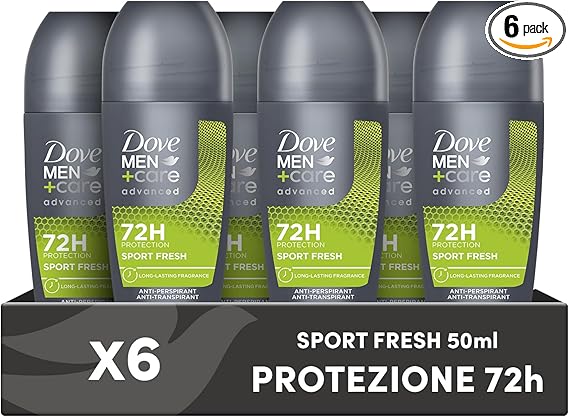 Dove Men+Care Roll On Sport Fresh 6×50 ml: 72 ore di protezione