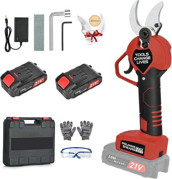 Forbici potatura elettriche NUZEKY 40mm con 2 batterie 21V