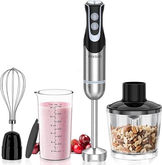 Frullatore a immersione Fresko 1000 W 4-in-1 con 12 velocità