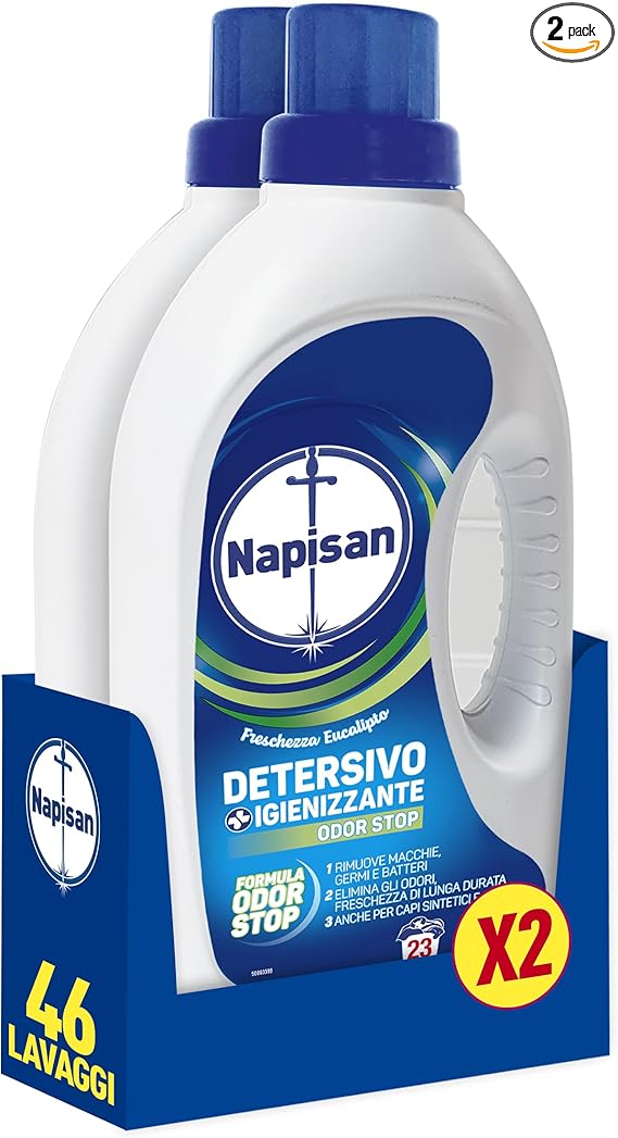 Napisan Detersivo Lavatrice Liquido Odorstop 2×1,15L
