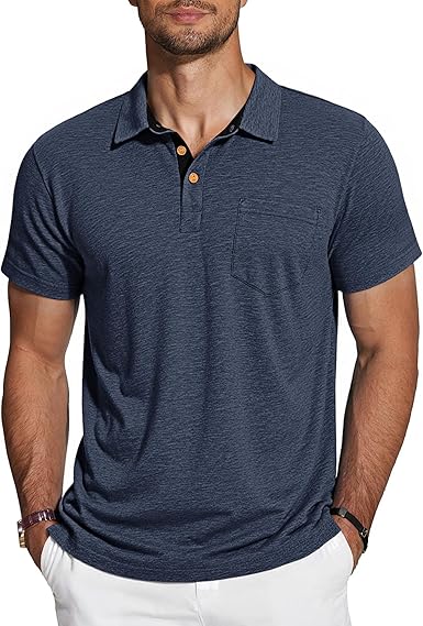 Polo uomo TARAINYA cotone con tasca, taglie M-4XL