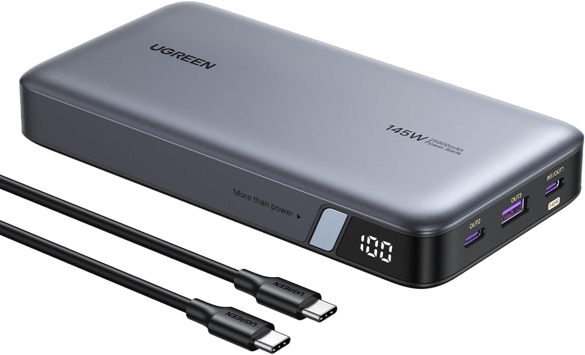 Power bank UGREEN Nexode 145W 25000mAh con PD3.1 e tre porte
