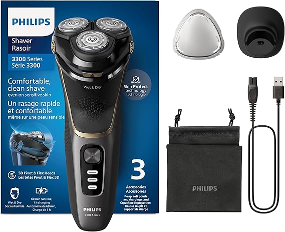 Rasoio elettrico Philips Serie 3000 Wet&Dry SkinProtect