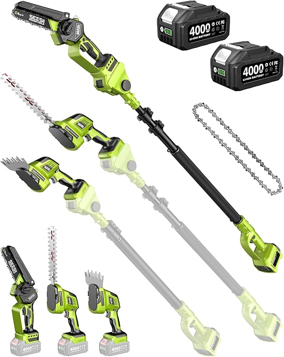 Set giardinaggio Supstable 6 in 1 a batteria con mini motosega
