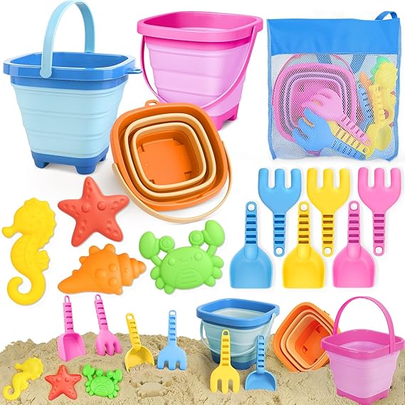 Set giochi da spiaggia Yimore 14 pezzi con secchiello pieghevole