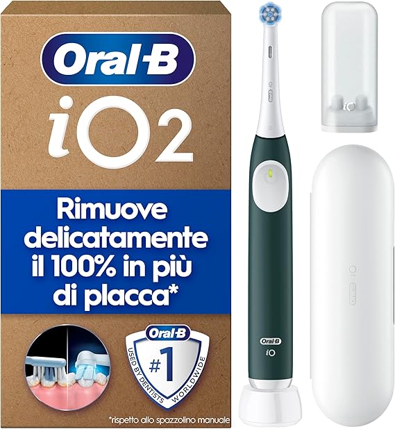 Spazzolino elettrico Oral-B iO 2 verde con sensore pressione