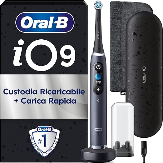 Spazzolino elettrico Oral-B iO 9 Nero con custodia da viaggio