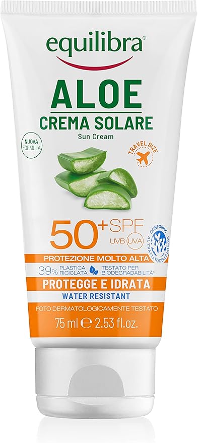 Crema solare Equilibra Aloe SPF 50+ travel size 75ml