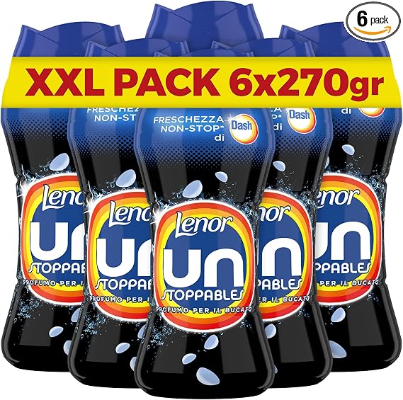 Lenor Unstoppables perle profumate bucato, mega pacco 6x270g